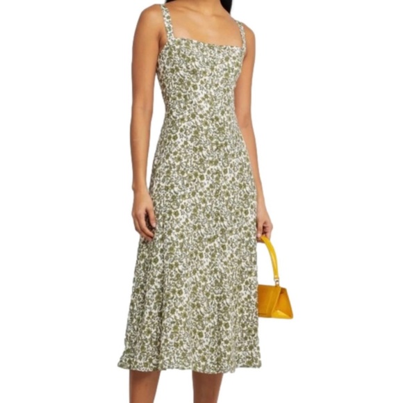 Anthropologie Dresses & Skirts - Nwt Anthropologie O.P.T Juliette Floral sage green midi dress size M